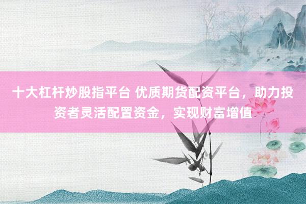 十大杠杆炒股指平台 优质期货配资平台，助力投资者灵活配置资金，实现财富增值