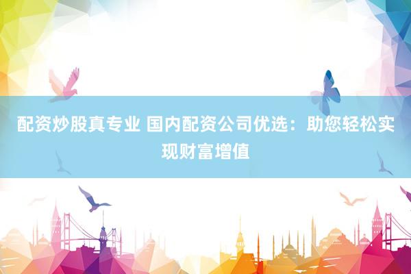 配资炒股真专业 国内配资公司优选：助您轻松实现财富增值